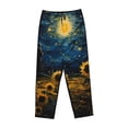 thumbnail image 4 of Balery Oil Starry Sky Sunflower print Women's Pajama Pants,Ultra Lightweight Pjs,Lounge Pant-Medium, 4 of 9