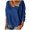 Blue, variant on Women Fashion V Neck Socket Solid Color Long Sleeves Sweater Tops Loose Fit Women XL