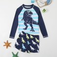 thumbnail image 2 of Boys Swimsuit Rash Guard Toddler Kids Long Sleeve Dinosaur Two Piece, 2 of 7