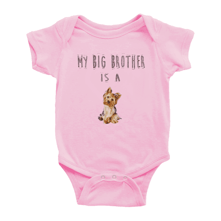 

My Big Brother Is A Yorkshire Terrier Dog Funny Baby Bodysuit Boy Girl Unisex