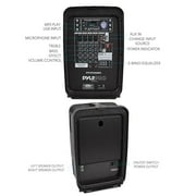 PYLE PPHP898MX - Bluetooth PA Speaker & Amplifier Mixer System Kit - Dual Loudspeakers, 8-Ch. Audio Mixer, MP3/USB Reader, +48V Mic Phantom Power