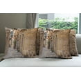 thumbnail image 6 of Ambesonne Travel Throw Pillow Cover 4 Pack, Old Narrow Street Town, 16", Sand Brown, 6 of 7