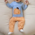thumbnail image 5 of Mercatoo Toddler Plaid Pumpkin Tops Pants Sets First Halloween Long Sleeve Pullover Sweatshirt Striped Wide Leg Trousers Outfits, 5 of 5