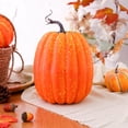 thumbnail image 4 of 8 Inch Large Artificial Pumpkins Decor Foam Fake Decorative Pumpkins for Halloween Autumn Harvest Home Decorations, 4 of 7