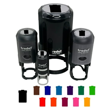 Garbage Trash Can Solid Self-Inking Rubber Stamp Ink Stamper - Black Ink - Mini 1/2 Inch
