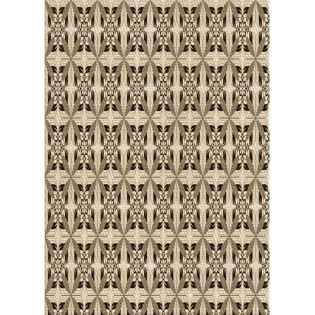 Ahgly Company Tapis d'Intérieur Lavables en Machine Rectangle Transitionnel Rouge Brun, 3' x 5'