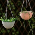thumbnail image 3 of Bxaolu Hanging Planter Pot for Indoor Outdoor , 1 Pack Hanging Pot with Drainage Holes and Chain for Garden Porch Plants, Round Plastic Hanging Baskets for House Plants, Pink, 3 of 5