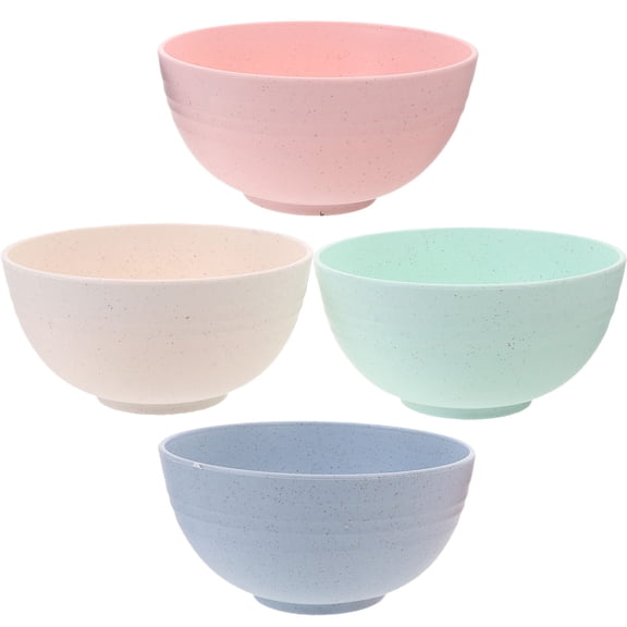 LOLIPPYY 4Pcs Plastic Serving Bowls for Soup Cereal Salad and Snack Storage