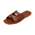 thumbnail image 2 of YOUYEDIAN Pantoufles pour Femmes d'Intérieur d'Été Chaussures de Mode Sandales Confortables Sandales d'Extérieur (Brun), 2 of 5