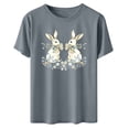 thumbnail image 6 of Feancey Women's Cute T-Shirts Easter Egg Holiday Shirt Funny Casual Short Sleeve Round Neck Tops Summer Loose Bunny Tees Black L, 6 of 7