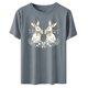 thumbnail image 5 of Haivin Womens 2026 Summer Round Neck Loose Tops Easter Printed Fashion Blouse T Shirt Dressy Casual Short Sleeve Shirts, 5 of 6