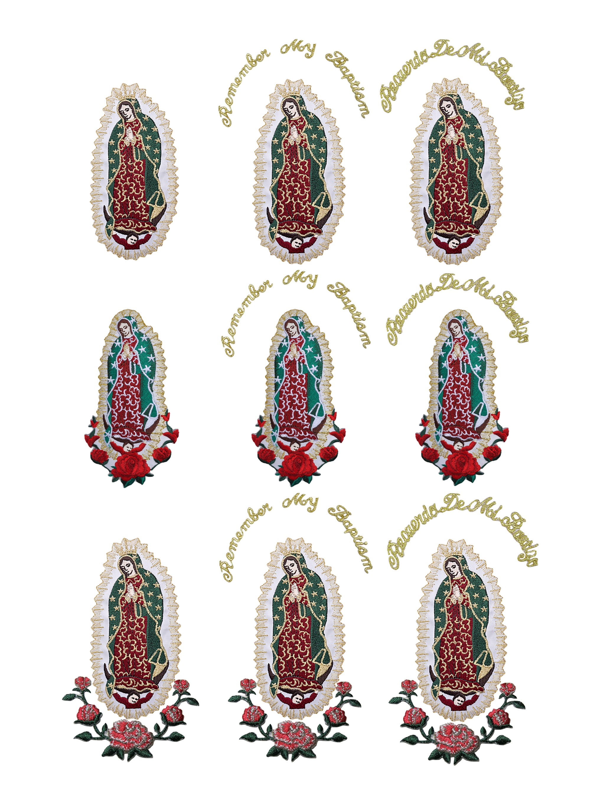 New Born Baby Boy Teen Christening Baptism Formal White Paisley Suit Silver Gold Maria Guadalupe on Stole SM-20