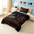 thumbnail image 2 of meiyoeat Eat Sleep Basketball Twin Comforter Setsfor Boys Teens,Sport Basketball Bedding Set, Black Reversible 2 Pieces, 1 Comforter and 1 Pillowcase, 2 of 6