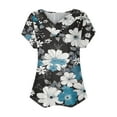 thumbnail image 3 of Aloohaidyvio Plus Size Shirts for Women,Cotton Flower Tops for Women Summer Soft T-Shirt Short Sleeve V Neck Tunic Blouse Casual Loose Basic Tee, 3 of 3
