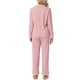 thumbnail image 3 of INSPIRAR CHIC Conjunto de Pijamas para Mujeres de Manga Larga con Botones y Pantalones, Juego de Pijamas a Juego de Dos Piezas para Navidad, Rosa Claro L, 3 of 6