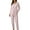 Pink, variant on Women Casual Lapel Button Plaid Print Two Piece Long Sleeve Pajamas Pajamas Suit, Thermal Fleece Lounge Sets for Cold Nights, Button-Down Pajama Sets with Breathable Fabric