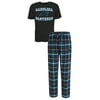 "Carolina Panthers NFL ""Game Time"" Mens T-shirt & Flannel Pajama Sleep Set"