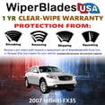 thumbnail image 2 of 2007 Infiniti FX35 Beam Wiper Blades Wipers w/1yr Warranty (Set of 3) w/Rear Wiper (WiperBladesUSA), 2 of 5