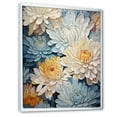thumbnail image 2 of Designart "Elegance And Fragrance Of White And Blue Mums V" Mums Floater Framed Wall Art Living Room, 2 of 5