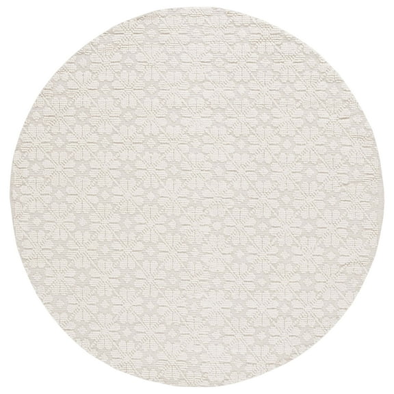 SAFAVIEH Vermont Orval Geometric Floral Wool Area Rug, Ivory, 6' x 6' Round