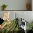 thumbnail image 3 of Nature Soft Flannel Fleece Throw Blanket, Stream Flowing in Forest Mossy Rocks Tree Foliage Splash Summertime Hiking, Cozy Plush for Indoor and Outdoor Use, 60" x 80", Apple Green Umber, by Ambesonne, 3 of 5
