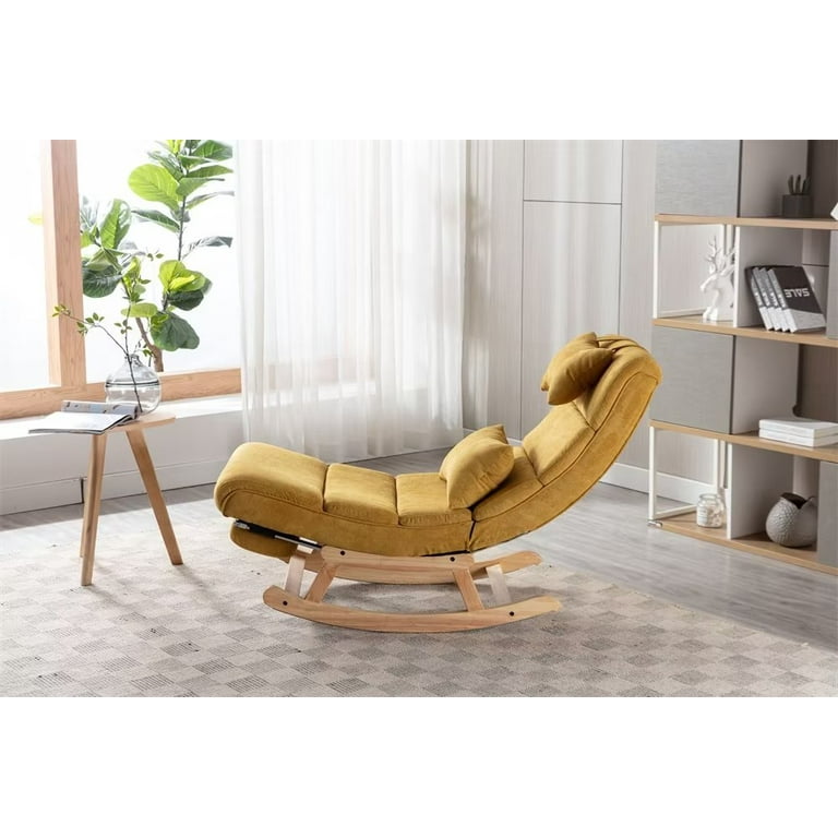 Upholstered Rocking Chair with Footrest, Modern Rocker Glider