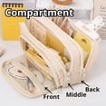 thumbnail image 2 of Big Capacity Pencil Case, 3 Compartments Simple Storage Aesthetic Pencil Case, 2 of 5
