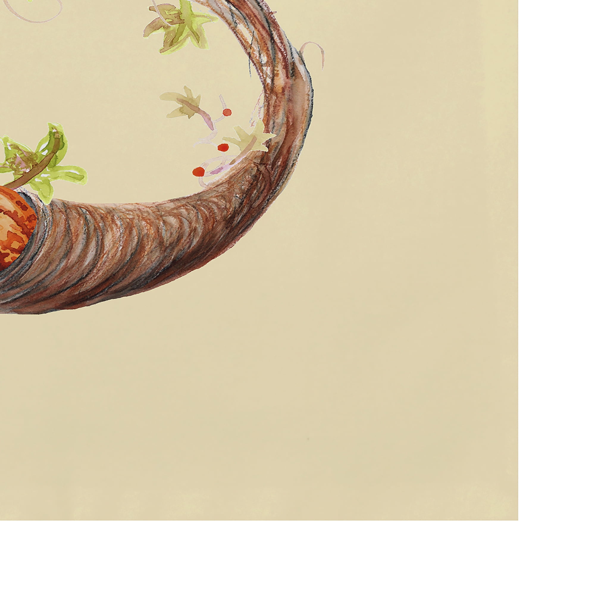 Cornicopia Wreath 18 x 14 Inch Light yellow Fall Print Placemat (Set of 4)