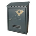 thumbnail image 4 of Wall Mount Mailbox Front Door with Key Locking Mailbox Metal Outdoor Decor Porch grey, 4 of 9