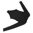 thumbnail image 4 of Body de punto con cuello en V Body ajustado con cierre a presión negro de moda para citas para mujeres Anggrek Otros, 4 of 7
