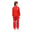 thumbnail image 2 of Zaldita Kids Boys Girls Shiny Metallic Jazz Hip Hop Dance Outfits Long Sleeve T-Shirts and Pants Performance Dancewear Red 2-3, 2 of 7