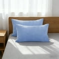 thumbnail image 2 of Cotton Pillowcases - Standard Size19x30 and Crisp Cool Percale Weave Sleeping Pillow Covers Set of 2 - Blue, 2 of 6