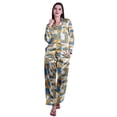 thumbnail image 1 of Moomaya Ensemble de Pyjama à Manches Longues et Shorts pour Femmes, Pyjama en Satin à Boutons pour Femmes, 1 of 6