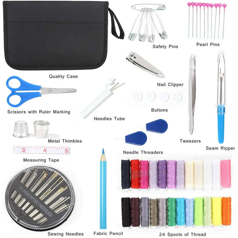 Incraftables Sewing Kit with 30pcs Multicolor Thread & Needles