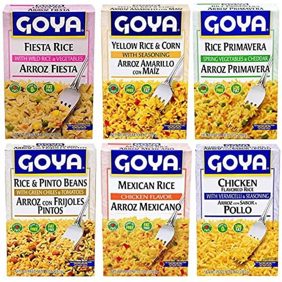 Goya Ultimate Spanish Rice Variety Pack | 7 Ounce Boxes | 6 Unique Flavors Includes Chicken, Mexican Rice, Fiesta Rice, Yellow Rice with Corn, Primavera and Rice w/Pinto Beans
