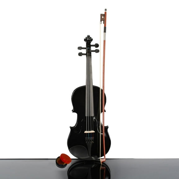 New 3/4 Violin Pack For Kids 11-12 Acoustic Basswood Violin With Case Bow Rosin Black