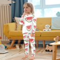 thumbnail image 4 of FORMRS Long Sleeve Top and Pants Pajama Set for Niños 2-Piece Sleepwear, Sizes 18M-8Y, Watermelon Pattern, 4 of 6