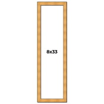 8x33 Frame Gold Rustic Solid Wood Picture Frame | 1.25 Inch Wide Moulding | Rustique Gold