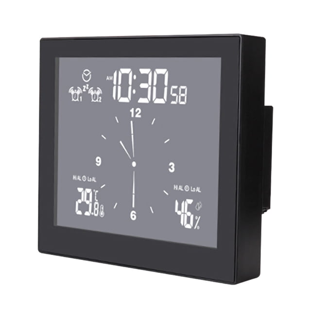 Billuyoard Reloj Digital medidor de humedad ducha impermeable temporizador de baño reloj de LCD multiusos para la familia Juegos de accesorios de baño negro