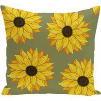 Simply Daisy Floral Print Decorative Pillow, 16" x 16", Green