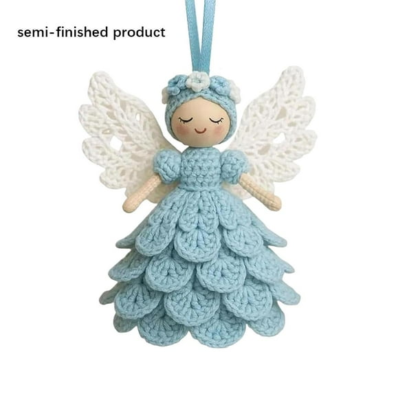DIY Crochet Angel Ornament Kit - Christmas Crochet Kit, Complete Beginner Set with Yarn, Hook, and Instructions for Handmade Christmas Tree Decorations