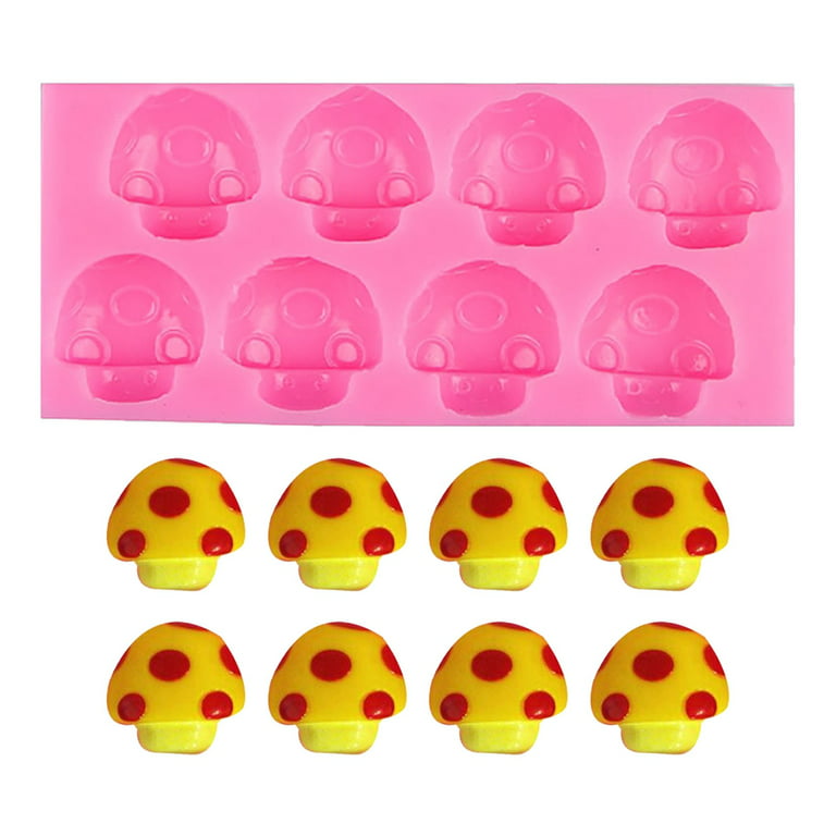 LBECLEY Candy Melts and Cake Tool Mushroom Shape Decoration Silicone Tool  Creative Fondant Cartoon Fairy Tale Gumdrop Molds Silicone Pink One Size 