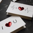 thumbnail image 3 of Faux Leather Love Invitation Greeting Card Postcard Wedding Valentines Day Gift, 3 of 9