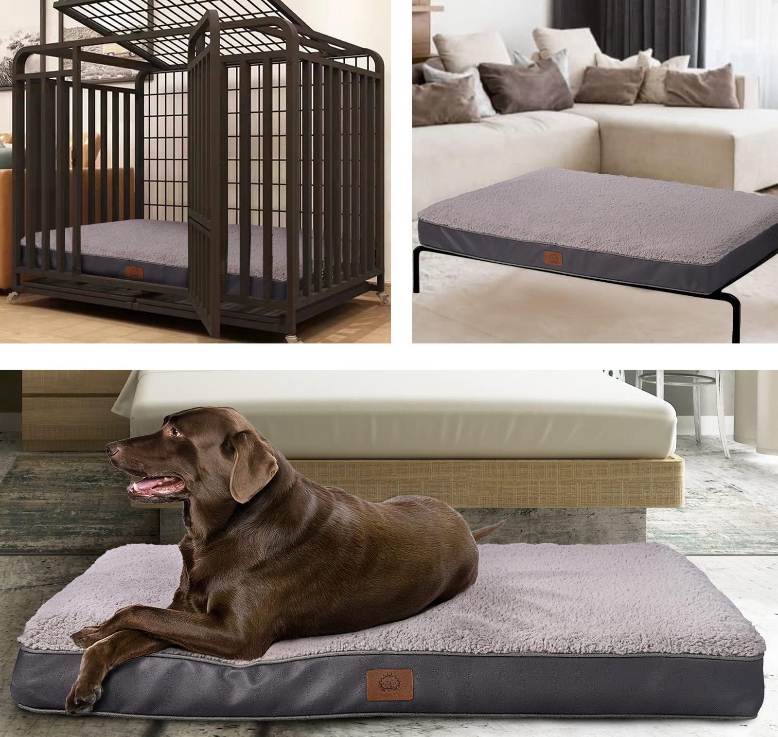 Extra Large Waterproof Dog Bed  Beds With Removable Washable Cover For Dogs Pet Mat Egg-crate Foam 3xl(47.5"x29"x4") Grey