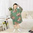 thumbnail image 6 of FORMRS Wearable Blanket Hoodie with Sleeves for Kids Cozy Flannel Sweatshirt, Green American Footballs, 6 of 7