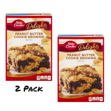 Betty Crocker Delights Peanut Butter Cookie Brownie Bar Mix, 2 Pack, 17.2 oz.