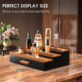 thumbnail image 4 of Wooden Cosmetics Storage Box Perfume Display Stand with Hidden Drawer Stepped Perfume Storage Box, 4 of 7
