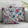 thumbnail image 3 of Orinice  Garden Throw Pillow Cushion Cover, Doodle Peonies Tulips Berries Bugs Botanic Display Print, Decorative Square Accent Pillow Case,  White, 3 of 5