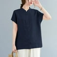 thumbnail image 5 of ZANZEA Women Short Sleeved O-Neck Blouse Solid Color Shirts Tops, 5 of 11