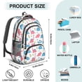 thumbnail image 5 of Dinosaur and Floral White Pattern Cute School Backpack Bag with Padded Back and Adjustable Shoulder Straps 16.9 X 12.6 X 5.9 Inches, 5 of 5